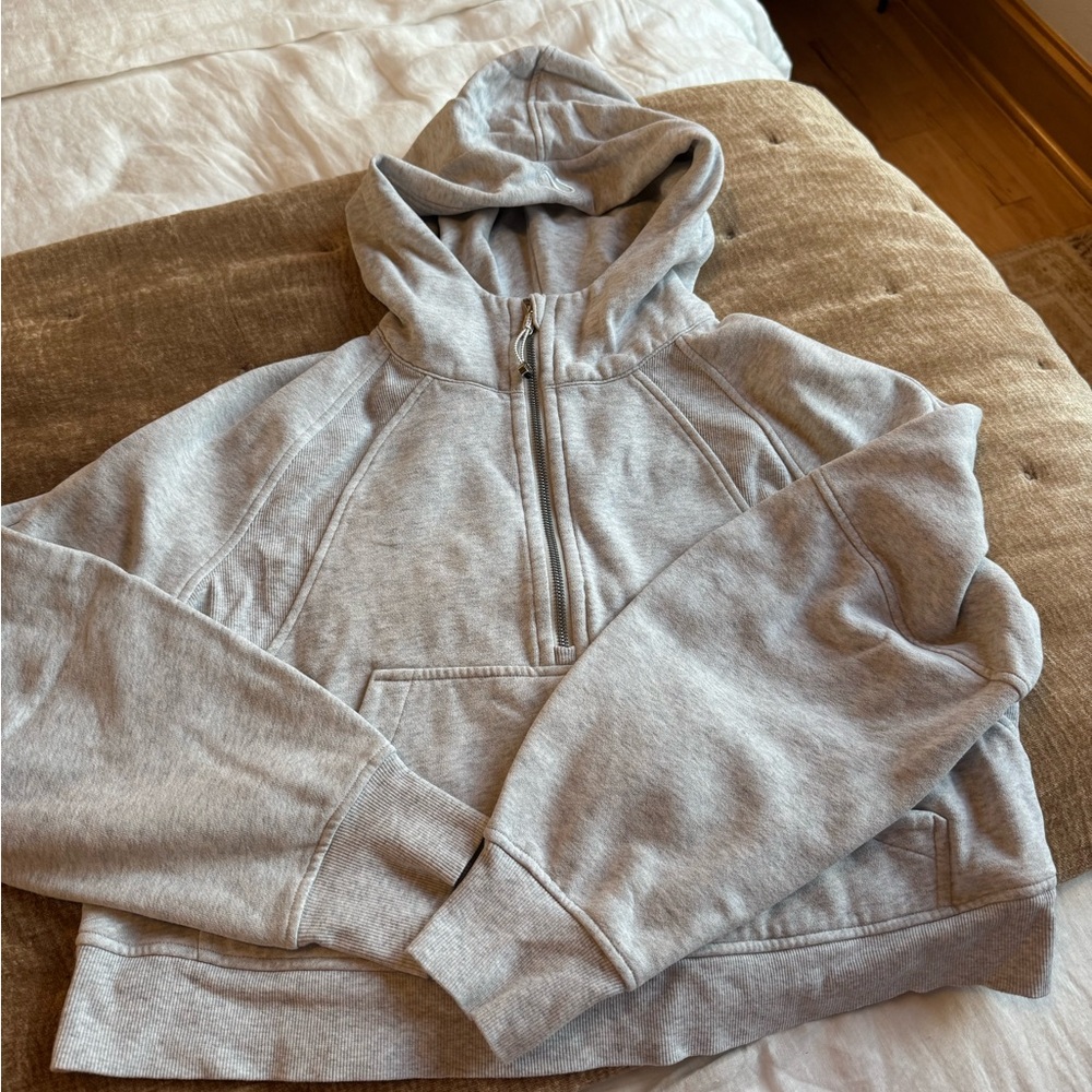 Lululemon cropped Gray Hooded Sweatshirt